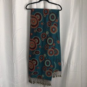 Blue and Orange Pashmina Scarf